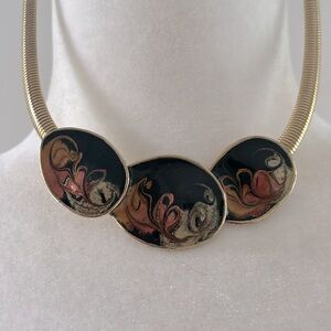 Black/Gold/Orange Enamel Choker